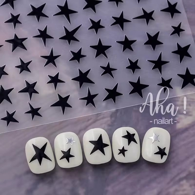 Aha 77-02 - Star Nail Stickers (Black)