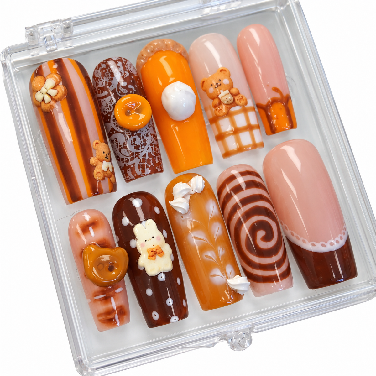 Latte Press-On Nail Set