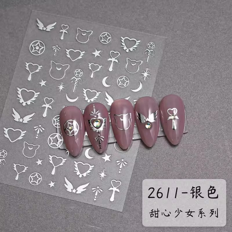 Joyful Nail 2611 - Moon Nail Stickers (Silver)