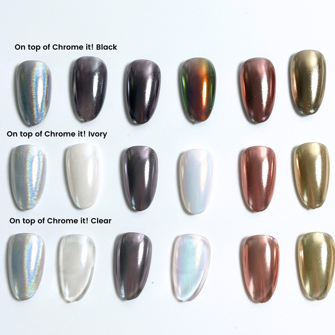 Nail Thoughts - NTT-CB Chrome It! Black Non-Wipe Gel