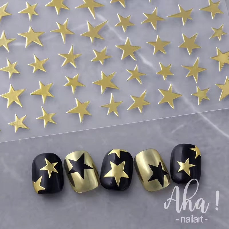 YT5186 - Star Nail Stickers (Gold)