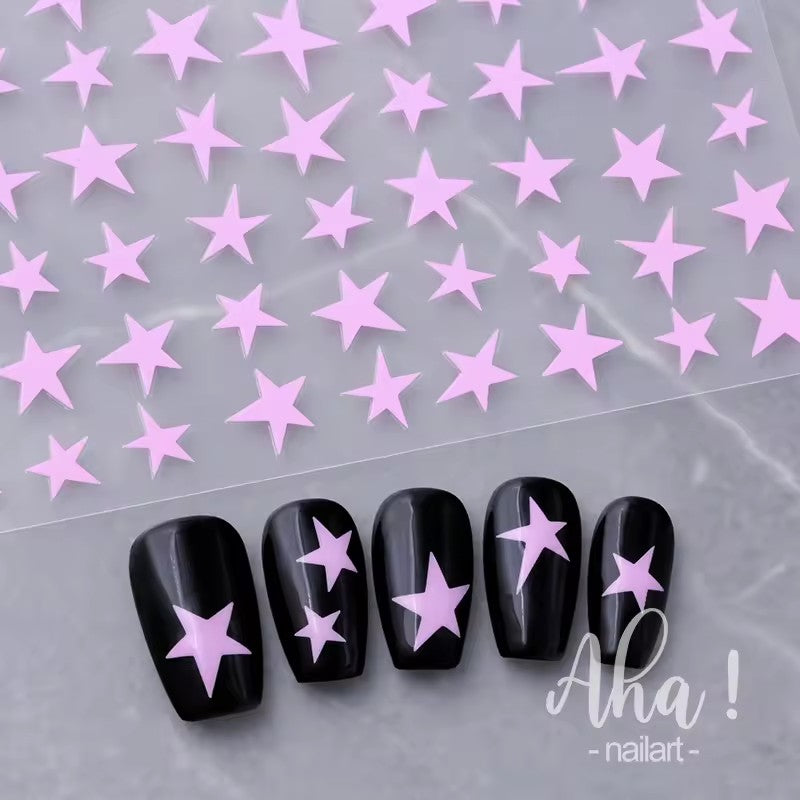 Aha 77-05 - Star Nail Stickers (Pink)