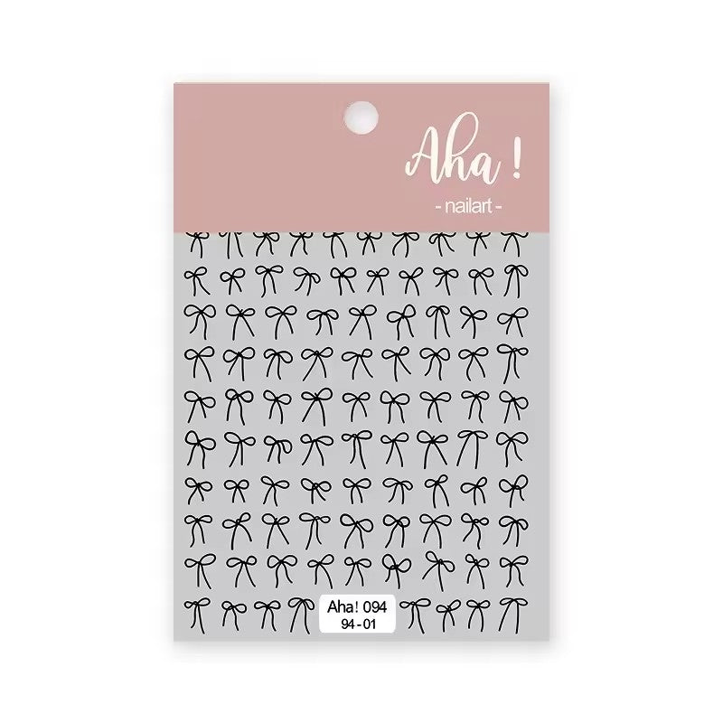 Aha 94-01 - Bow Nail Stickers (Black)