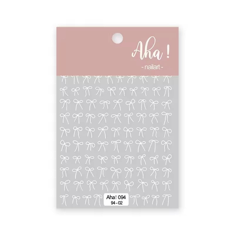 Aha 094-02 - Bow Nail Stickers (White)