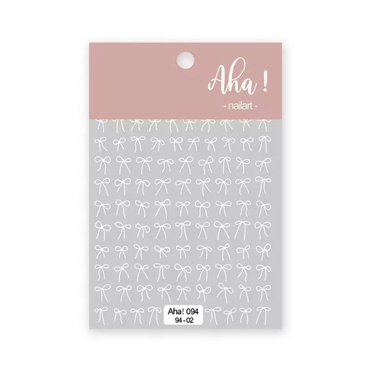Aha 094-02 - Bow Nail Stickers (White)