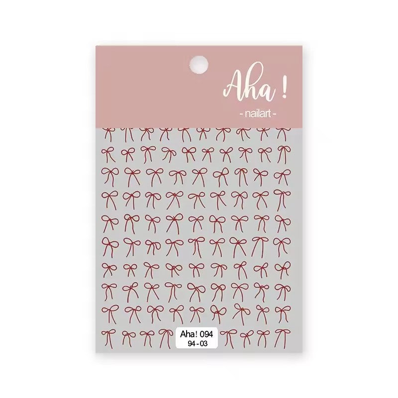Aha 94-03 - Bow Nail Stickers (Red)