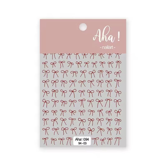 Aha 94-03 - Bow Nail Stickers (Red)