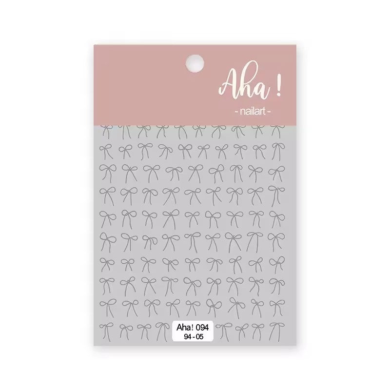 Aha 94-05 - Bow Nail Stickers (Silver)