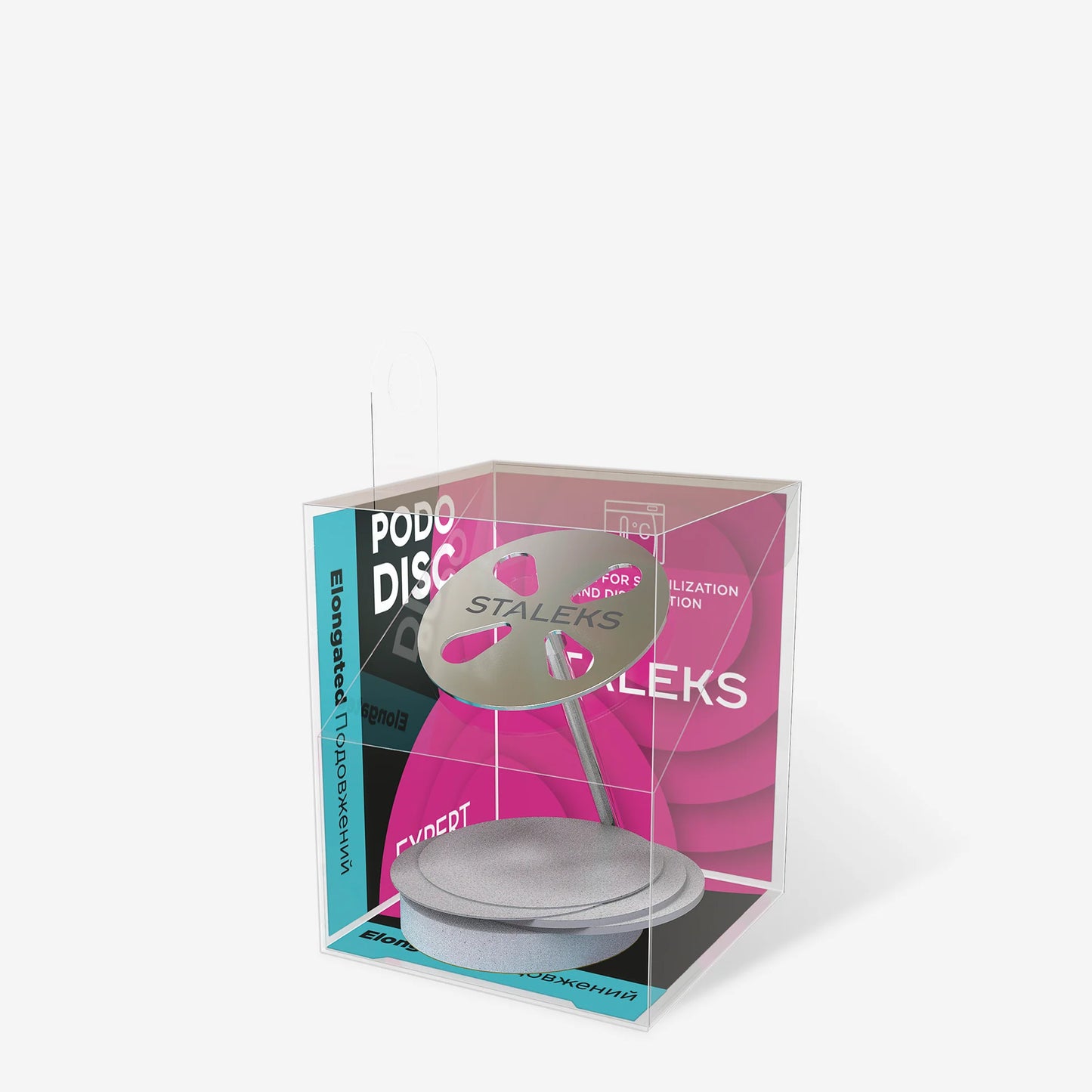 Staleks elongated pedicure disc PODODISC L EXPERT and set of disposable files 180 grit 5 pcs (25 mm)
