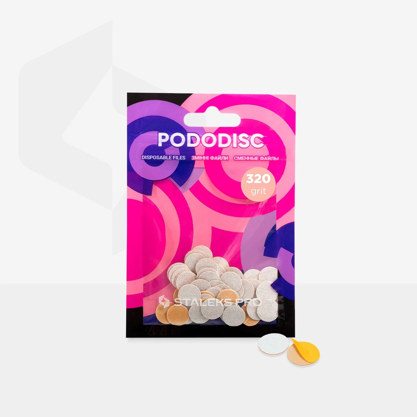 Staleks disposable white files for pedicure disc PODODISC XS EXPERT 320 grit (50 pcs)