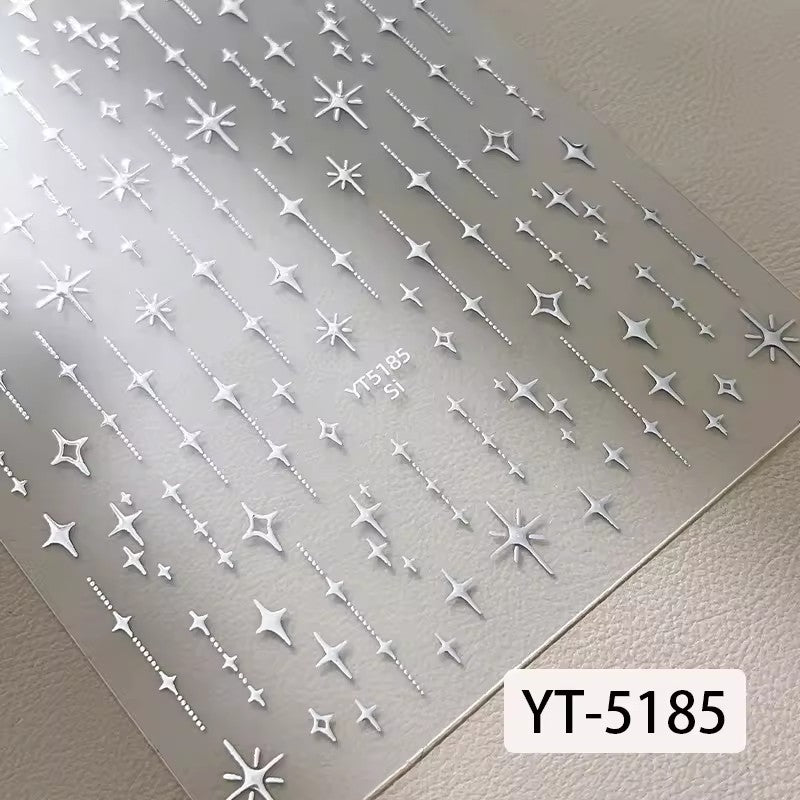 YT5185 - Star Nail Stickers (Silver)