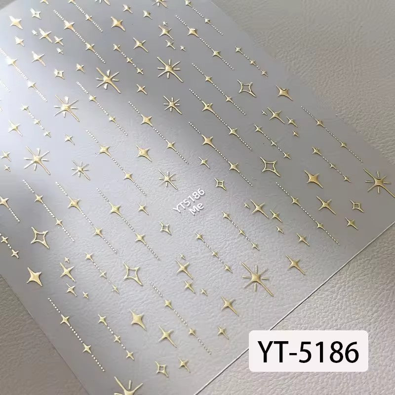 YT5186 - Star Nail Stickers (Gold)