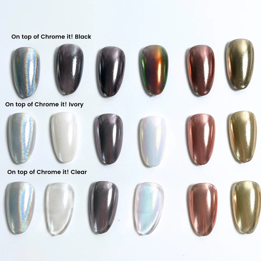 Nail Thoughts - NTT-CI Chrome It! Ivory Non-wipe Gel