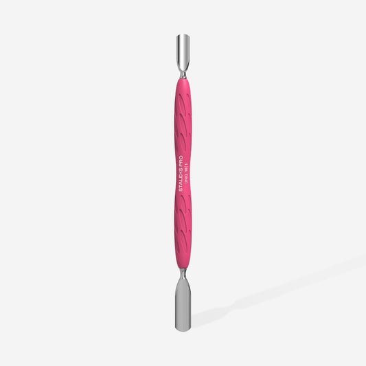 Staleks manicure pusher gummy with silicone handle UNIQ 10 type 1 (rounded wide and rounded narrow pusher)