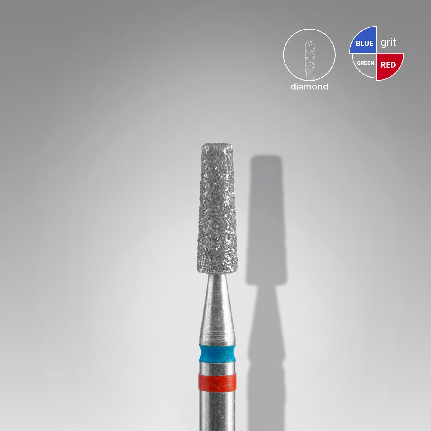 Staleks diamond nail drill bit DUO cone red-blue EXPERT head diameter 2,5 mm / working part 8 mm