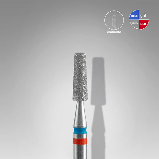 Staleks diamond nail drill bit DUO cone red-blue EXPERT head diameter 2,5 mm / working part 8 mm