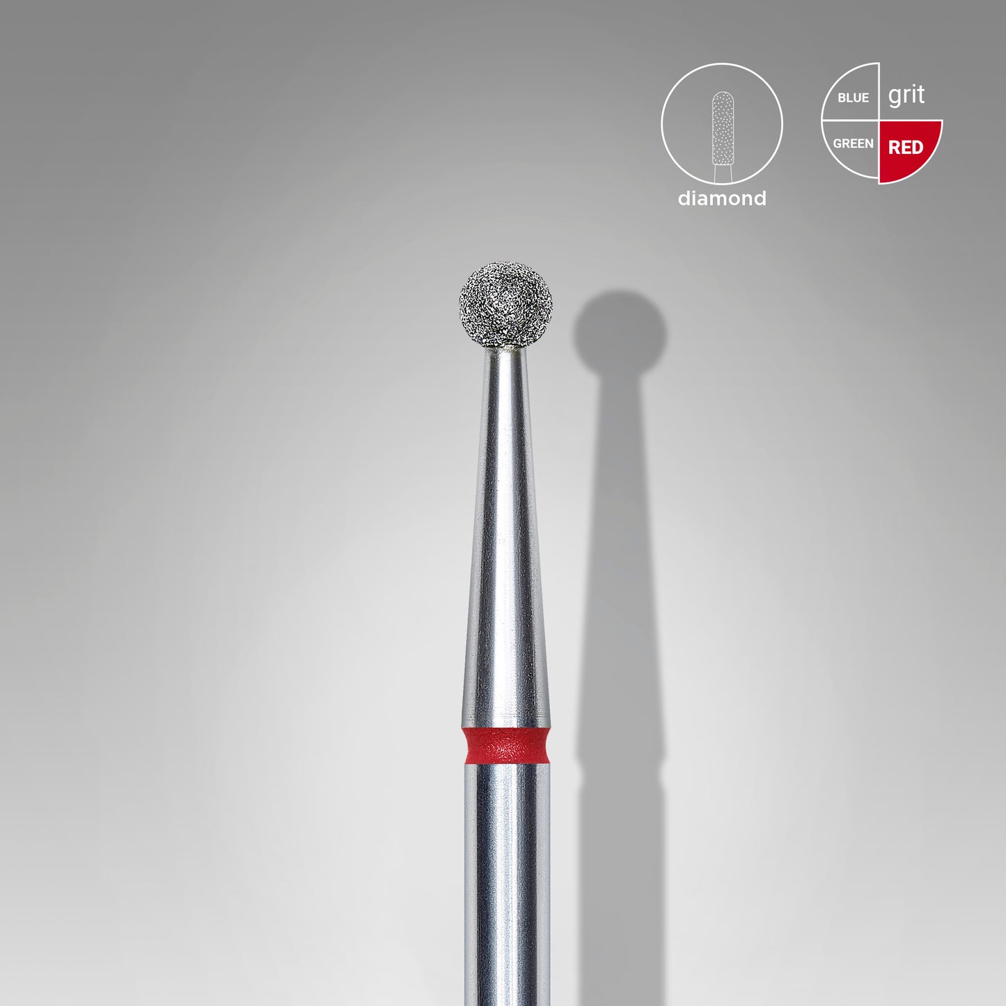 Staleks diamond nail drill bit ball red EXPERT head diameter 2,5 mm