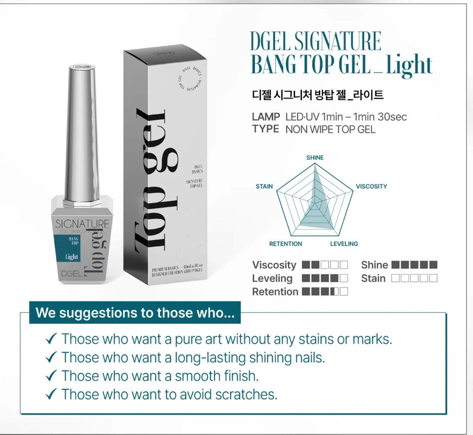 DGEL - Bang Top Gel - LIGHT (Non-wipe)