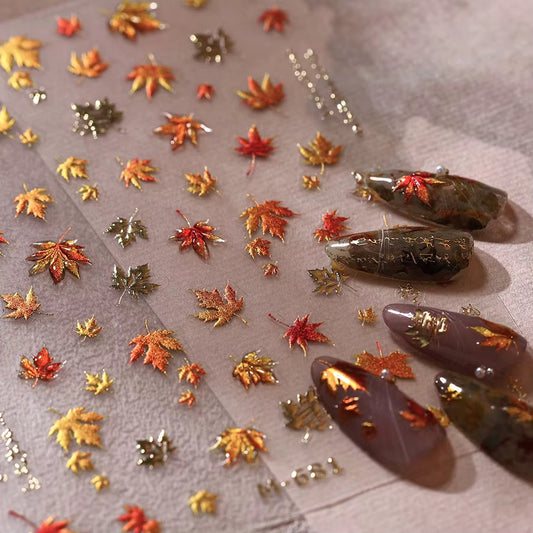 Tensor M681 - Gold Fall Leaf Nail Stickers