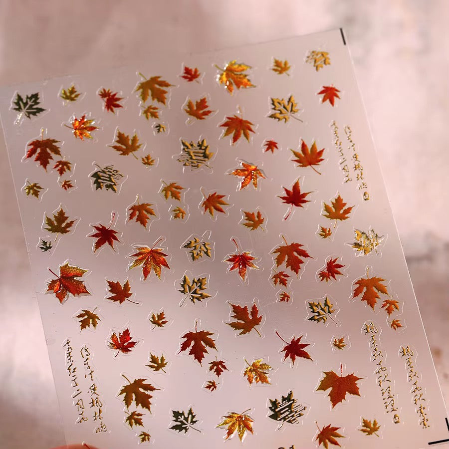 Tensor M681 - Gold Fall Leaf Nail Stickers