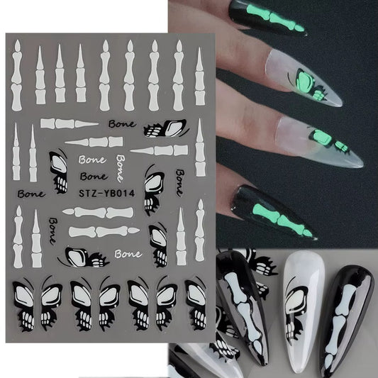 Butterfly Skull Nail Stickers