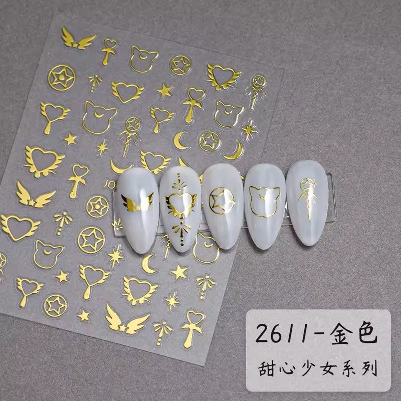 Joyful Nail 2611 - Moon Nail Stickers (Gold)
