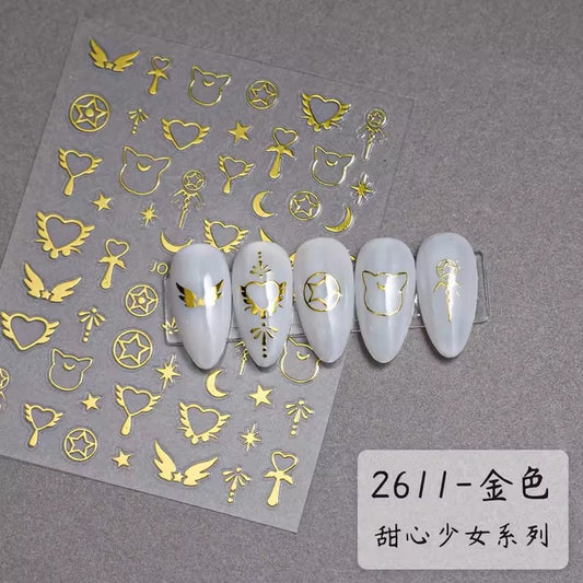 Joyful Nail 2611 - Moon Nail Stickers (Gold)
